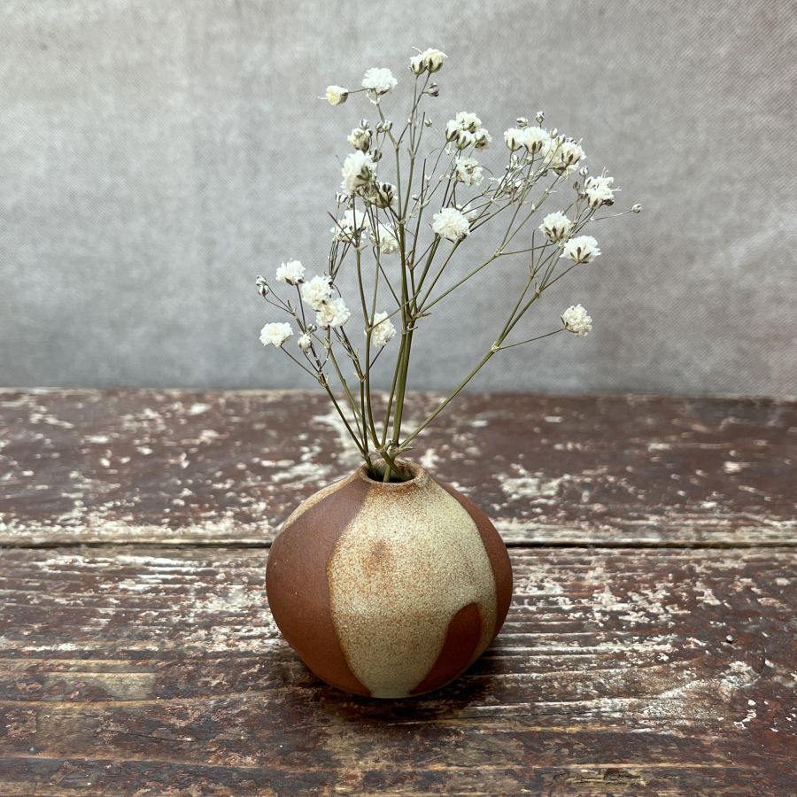 Mini vázička hnědo-béžová