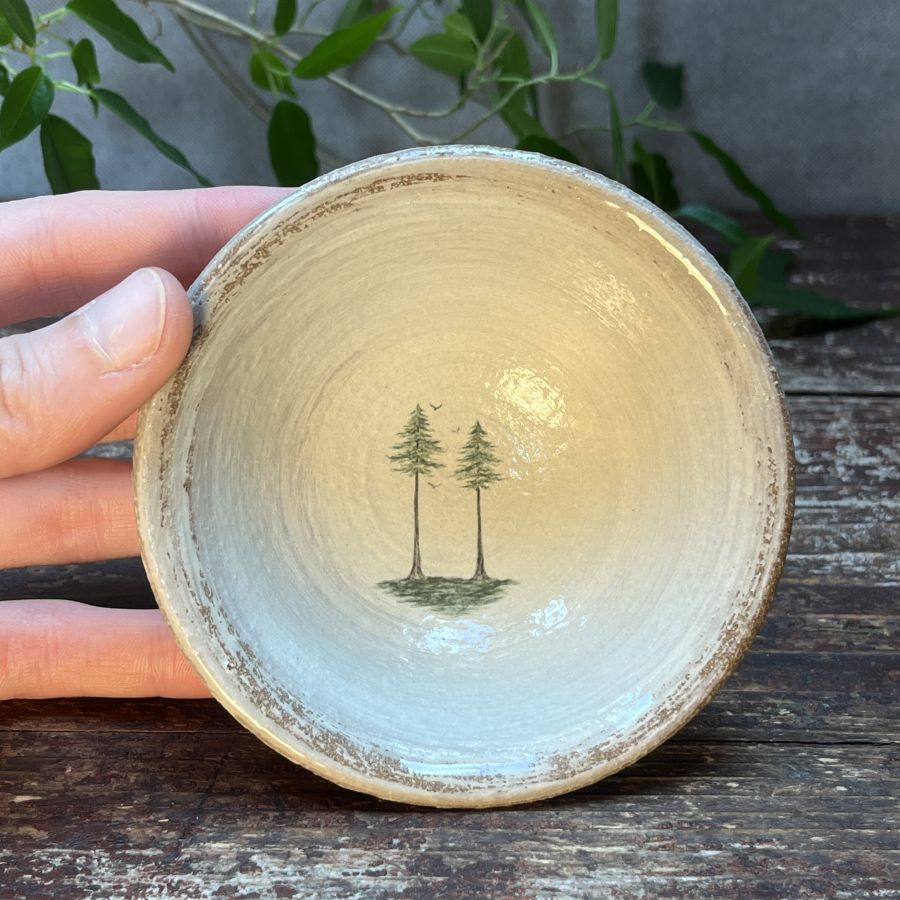 Čajová miska - dva smrky