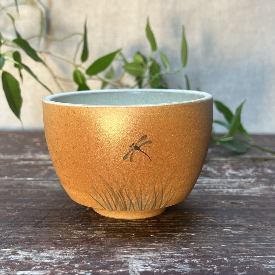 Čajový šálek s malbou vážky