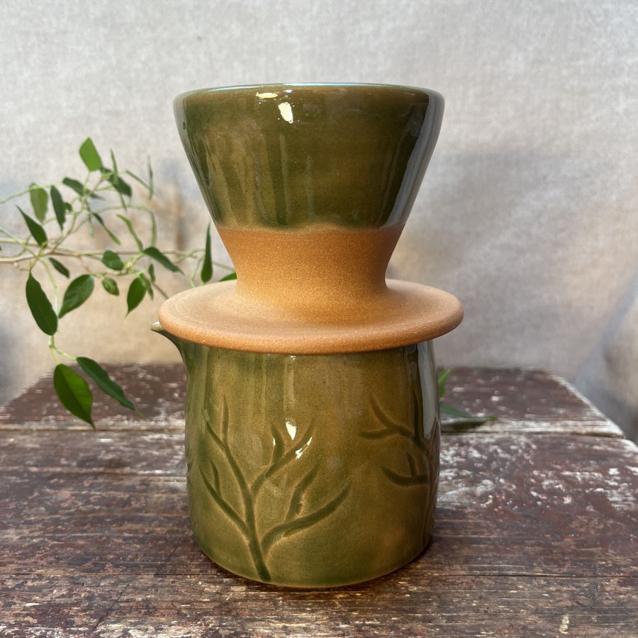 Kávový set - dripper a džbánek zelený