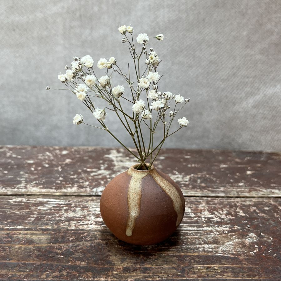 Mini vázička hnědo-béžová