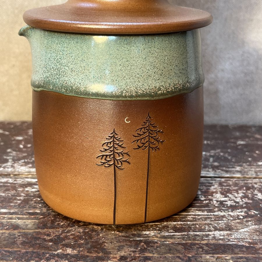 Kávový set - dripper a džbánek se smrky