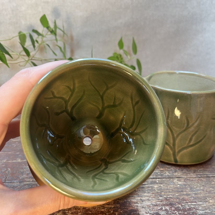 Kávový set - dripper a džbánek zelený