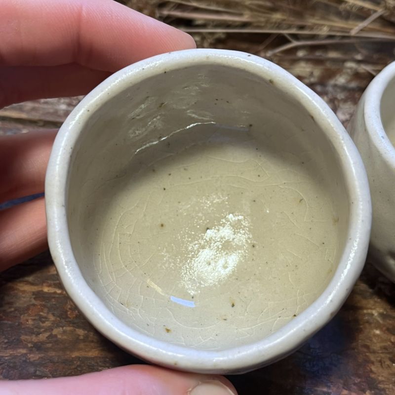 Dvojice mačkaných šálků Cream satin - Tichá louka