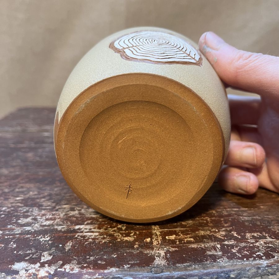 Květináč / kalíšek s letokruhy béžový