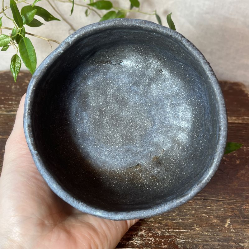 Kurinuki chawan černý