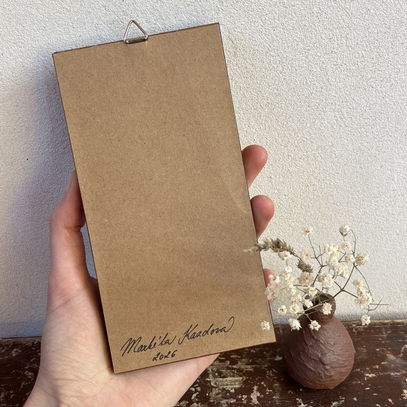 Malba volavky u horského jezera