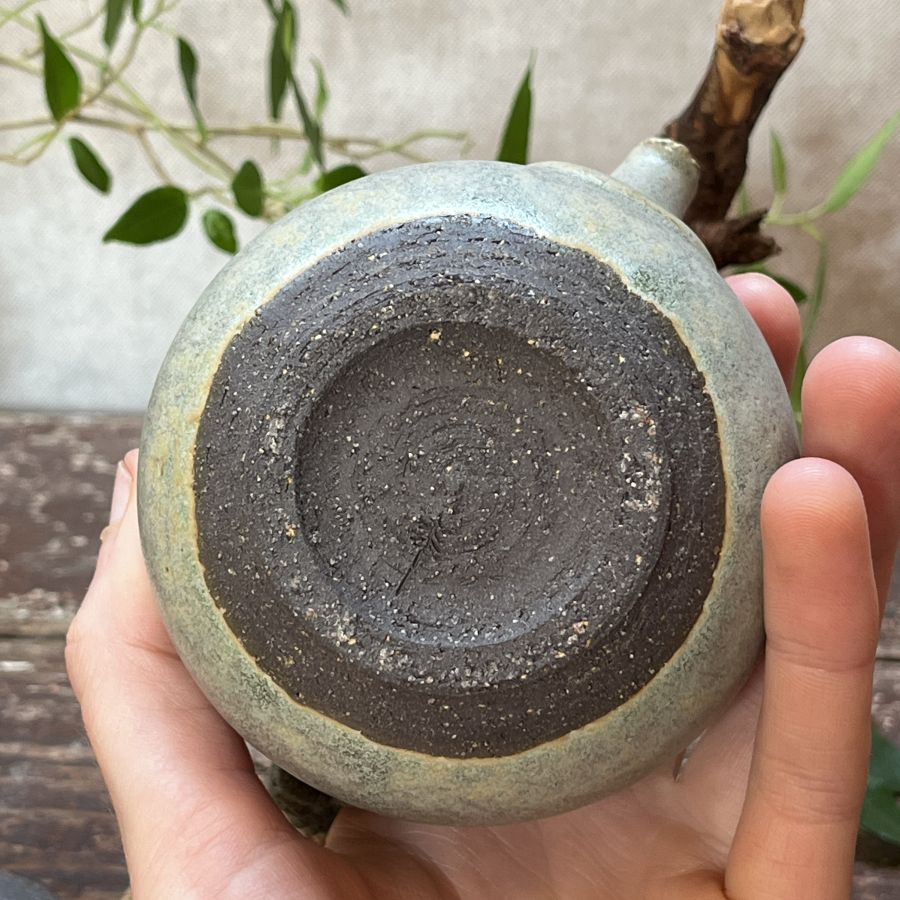 Mintově zelená konvička s větví