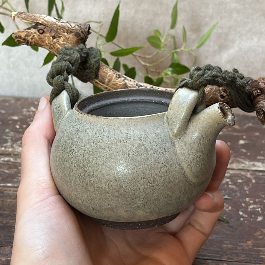 Mintově zelená konvička s větví