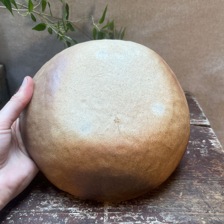 Bílá mačkaná mísa s větvičkou