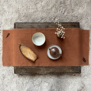 Lněné chabu v barvě rust